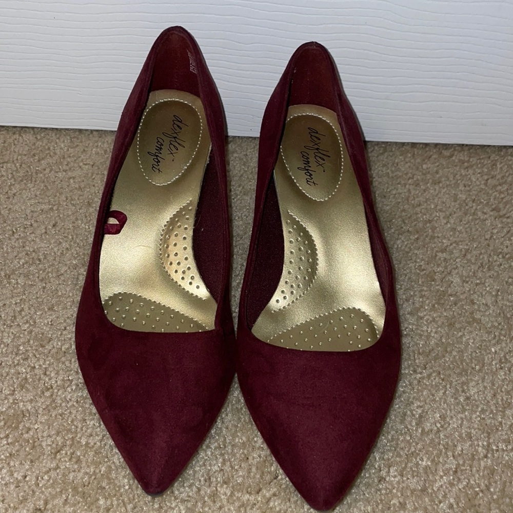 burgundy, 2 inch heel, size 6, brand: deflex comfort